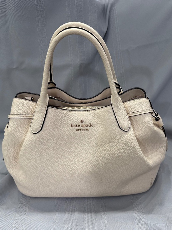 kate spade Handbags - Kate Spade Dumpling Large Satchel Pebble Leather Parchment